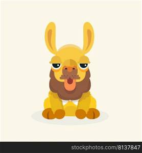Vector cute llama or alpaca illustration. Funny animal.. Vector cute llama or alpaca illustration. 