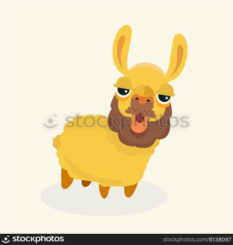 Vector cute llama or alpaca illustration. Funny animal.. Vector cute llama or alpaca illustration. 