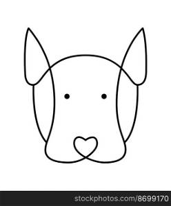 Vector cute one line dog logo. Minimalist pet in abstract hand drawn style, minimalist one line drawing. Lovely abstract minimal.. Vector cute one line dog logo. Minimalist pet in abstract hand drawn style, minimalist one line drawing. Lovely abstract minimal