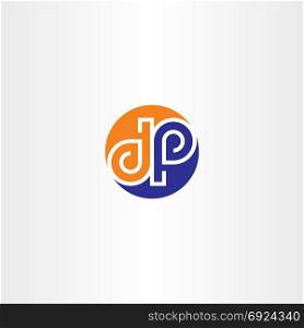 vector d and p letter logo icon circle symbol design