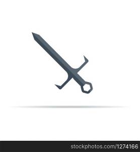 vector dagger or sword icon on a white background