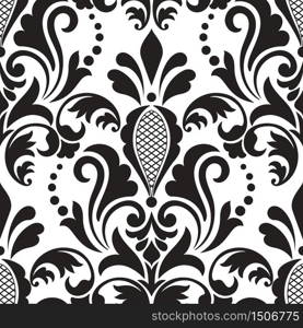 Vector damask seamless pattern element. Classical luxury old fashioned damask ornament, royal victorian seamless texture for wallpapers, textile, wrapping. Exquisite floral baroque template.