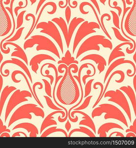 Vector damask seamless pattern element. Classical luxury old fashioned damask ornament, royal victorian seamless texture for wallpapers, textile, wrapping. Exquisite floral baroque template.