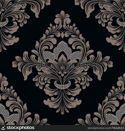 Vector damask seamless pattern element. Classical luxury old fashioned damask ornament, royal victorian seamless texture for wallpapers, textile, wrapping. Exquisite floral baroque template. Vector damask seamless pattern element. Classical luxury old fashioned damask ornament, royal victorian seamless texture for wallpapers, textile, wrapping. Exquisite floral baroque template.