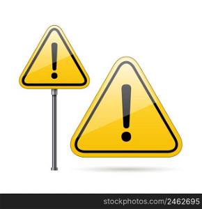 Vector Danger warning sign isolated on white background