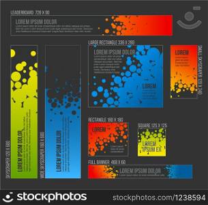 Vector dark Banner templates collection with abstract circle background. Vector dark Banner templatescircle background