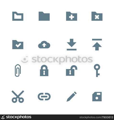 vector dark gray silhouette various file actions icons set on white background&#xA;