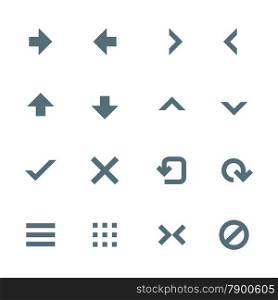 vector dark gray silhouette various navigation menu buttons icons set on white background&#xA;