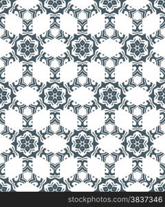 vector dark grey geometric abstract flowers monochrome seamless pattern white background&#xA;