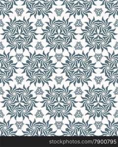 vector dark grey monochrome psychedelic floral abstract seamless pattern white background&#xA;