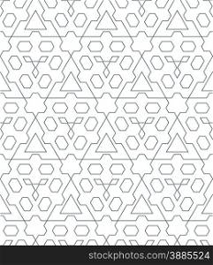 vector dark monochrome color outline abstract triangle geometric seamless pattern white background&#xA;