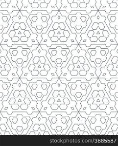 vector dark monochrome color outline abstract triangle geometric seamless pattern white background&#xA;