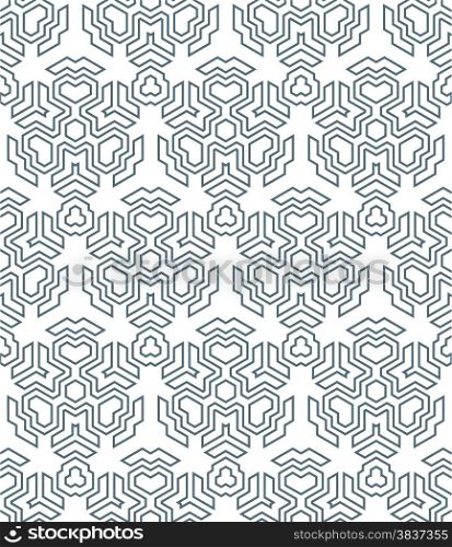 vector dark outline abstract geometric monochrome seamless pattern white background&#xA;