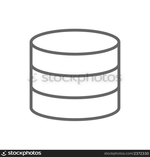 Vector database icon. An empty contour. Pictogram and icon for websites and applications.