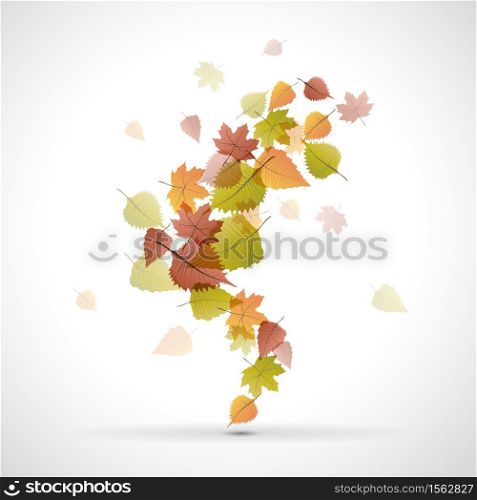 Vector dead leaves, autumn background
