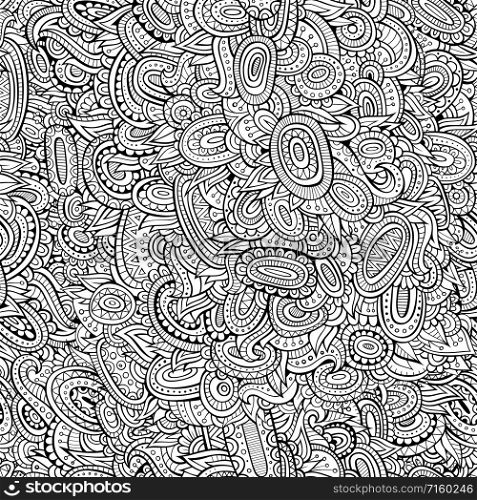 Vector deco abstract decorative doodles seamless pattern. Vector abstract decorative seamless pattern