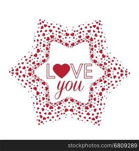 Vector decoration heart, romantic valentine hearts on a white background