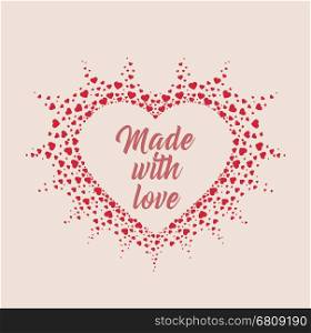 Vector Decoration heart, romantic valentine hearts with place for text