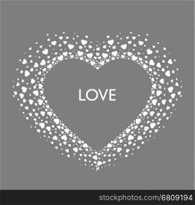 Vector Decoration heart, romantic valentine hearts with place for text