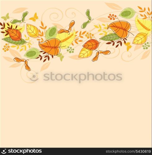Vector decorative background with autumn leaves