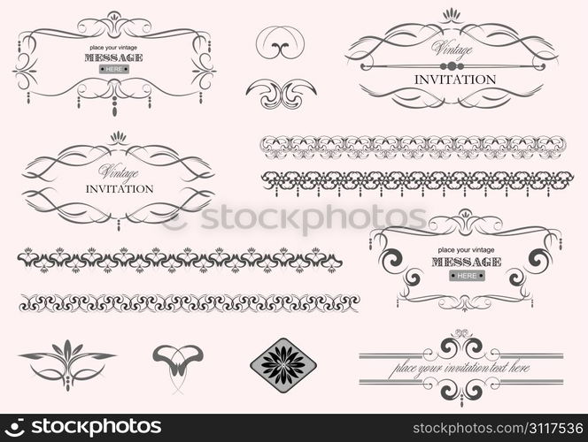 Vector decorative design elements.