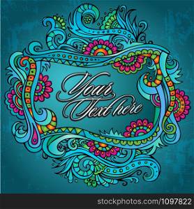 Vector decorative floral border. can be used as a greeting card