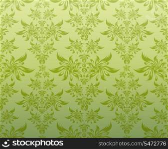 Vector decorative floral ornament on a green background