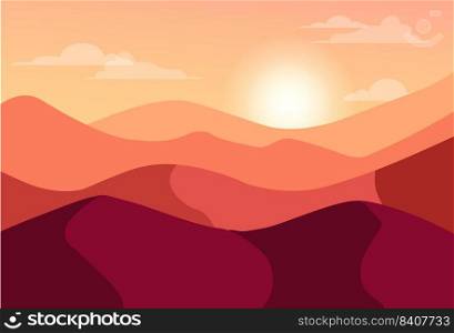 Vector desert landscape illustration