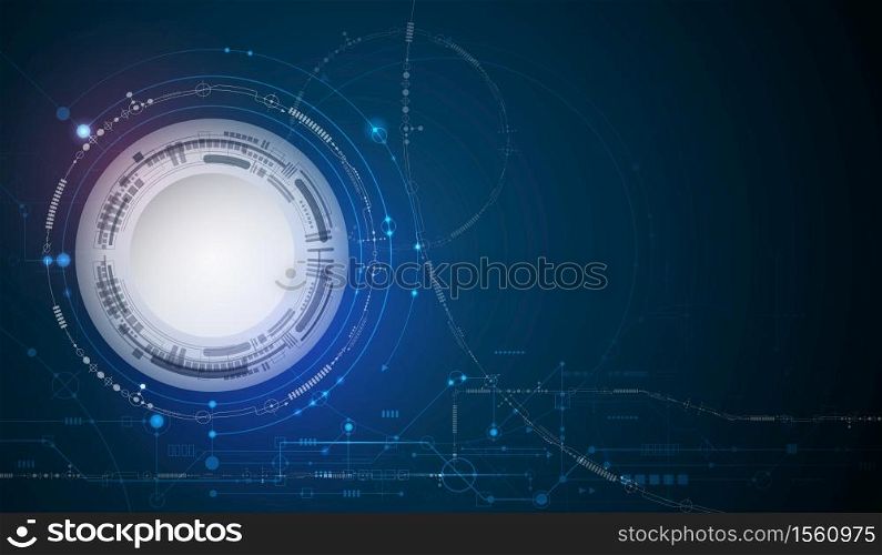 Vector design 3d paper circle with circuit board. Illustration Abstract modern futuristic, engineering, science, technology background. Hi tech digital connect, communication, high technology concept