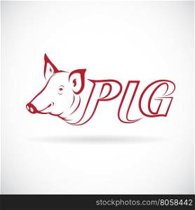 Vector design a pig head is text on a white background.