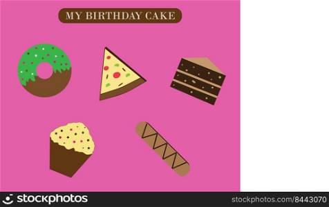 vector design birthday cake bundle image