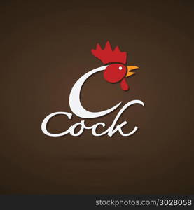 Vector design cock is text on a brown background.