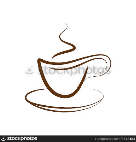 Vector design cup off coffee isolated on a white background