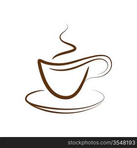Vector design cup off coffee isolated on a white background