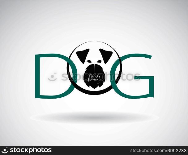 Vector design dog is text on a white background.