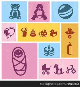 vector design element with baby icons