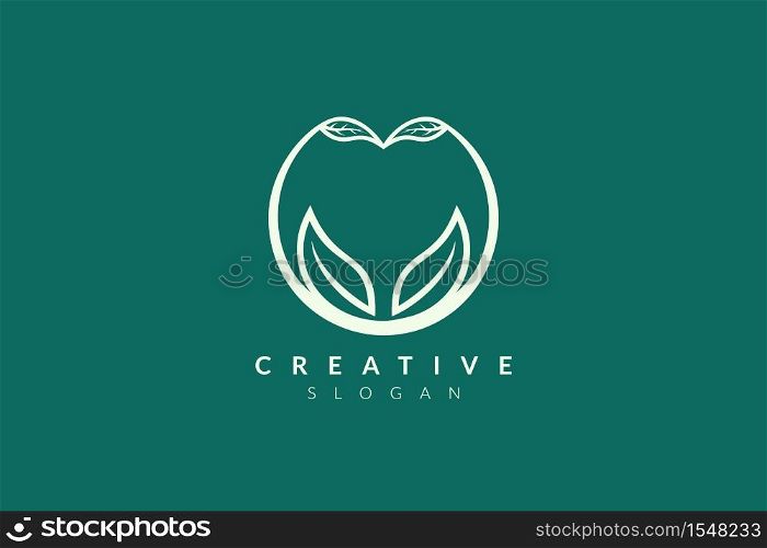 Vector design leaf various abstract shape. Minimalist leaf design, flat logo style, modern icon and symbol