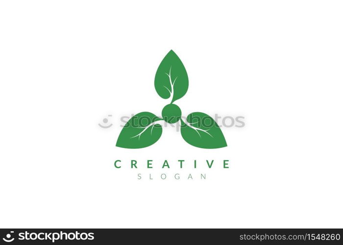 Vector design leaf various abstract shape. Minimalist leaf design, flat logo style, modern icon and symbol