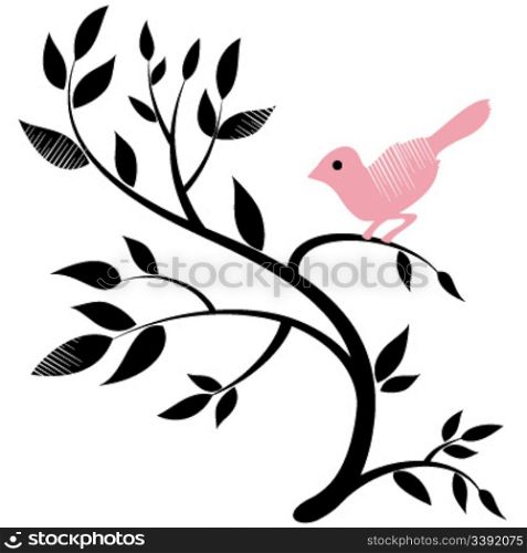 vector design of a bird on a tree