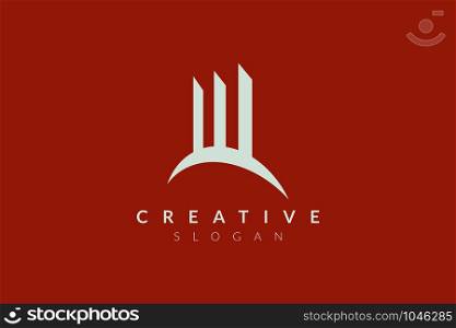 Vector design of abstract building form. Minimalist design, flat logo style and monogram, modern icon and symbol
