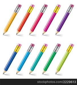 vector design of colorful pencils with eraser