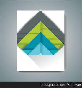 Vector design of Magazine Cover with folded paper tags.