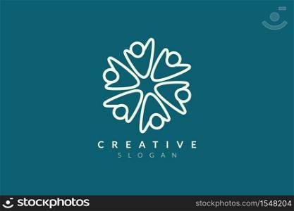 Vector design of people shape. Minimalist and simple illustration design, flat logo style, modern icon and symbol