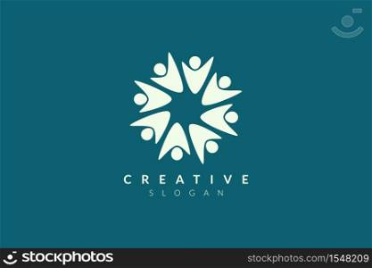 Vector design of people shape. Minimalist and simple illustration design, flat logo style, modern icon and symbol