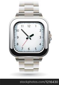 vector design of silver wristwatch