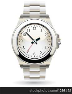 vector design of silver wristwatch
