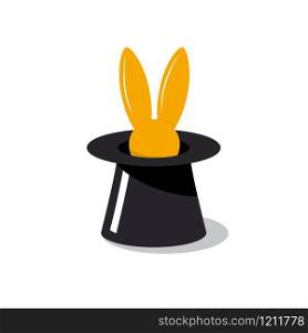 Vector design, rabbit in hat. Magician concept