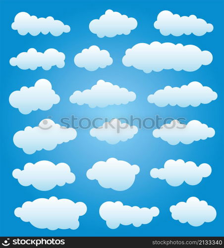 vector design set of clouds in the sky