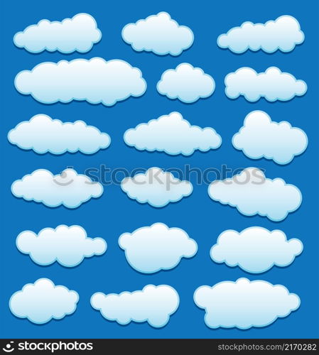 vector design set of clouds in the sky