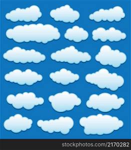 vector design set of clouds in the sky